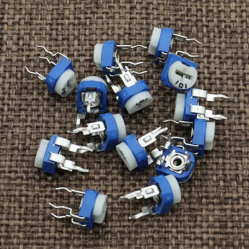 Vista 6 de 300 piezas de 15 valores 100 ohmios - 2M ohmios Trim potes Resistencia variable 0.236 in Potenciómetro Surtido Kit