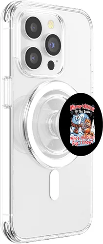 Vista 3 de Chow Chow Dog Christmas Snowman Winter Snow PopSockets MagSafe PopGrip for iPhone