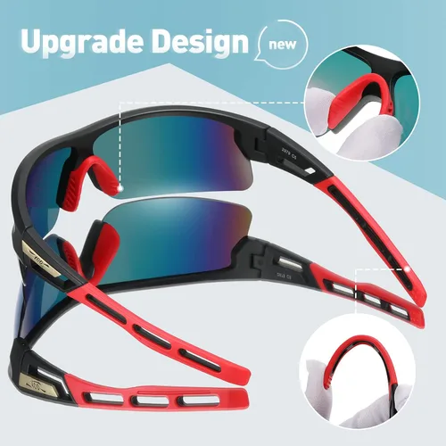 Vista 5 de Gafas de sol deportivas polarizadas para hombres y mujeres, TR90 UV 400, protección FHD lente ligera