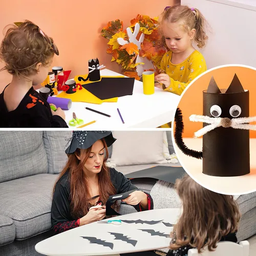 Vista 4 de 50 hojas de cartulina negra de 12 x 12 pulgadas, papel grueso de 80 libras, papel de construcción para invitaciones, manualidades, fabricación