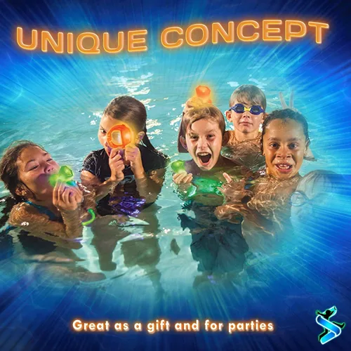 Vista 5 de Juguetes de piscina que brillan en la oscuridad: Starlux Pool Party Set – Up Pool Games para niños Edades 8 +, 1-8 jugadores Pulseras