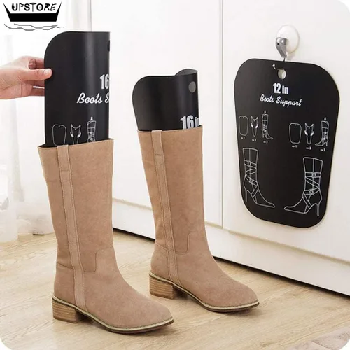 Vista 8 de UPSTORE 2 pares de plástico negro largo automático soporte Shaper zapato árboles altos botas corto Shaper insertos almohadillas