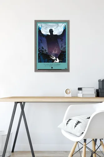 Vista 6 de Trends International Juego de tronos - Póster de pared de noche larga, 14.725 x 22.375 pulgadas, versión enmarcada de madera de granero