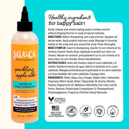 Vista 9 de SAUCE BEAUTY Tratamiento aclarador del cuero cabelludo (8 onzas líquidas) Limpiador espumoso para el cuero cabelludo y el cabello, removedor