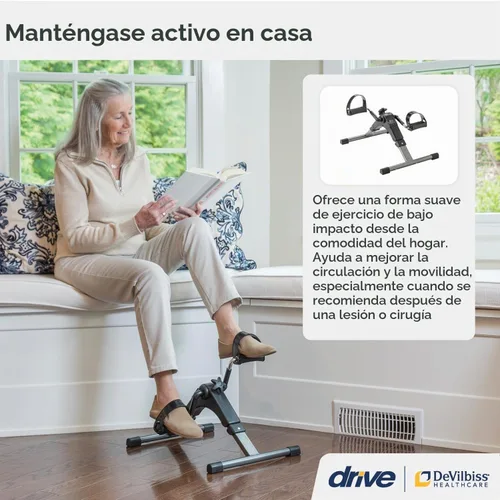 Vista 2 de Drive Medical Pedal para ejercicio plegable de lujo con pantalla electrónica, negro Modelo # RTL10273