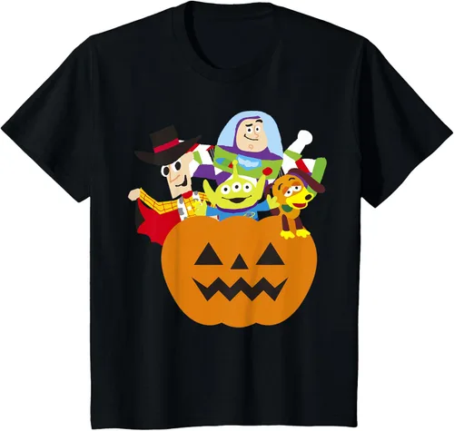 Vista 28 de Disney Pixar Toy Story - Camiseta de calabaza de Halloween, Negro