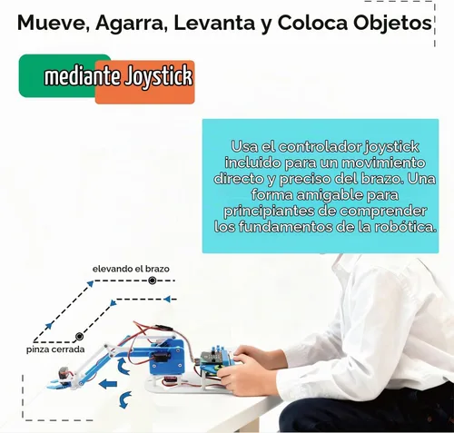 Vista 5 de Microbit Smart Robotic Arm Kit 4DF Kit de construcción de brazo mecánico programable para edades de 14 años en adelante para aprender codificación