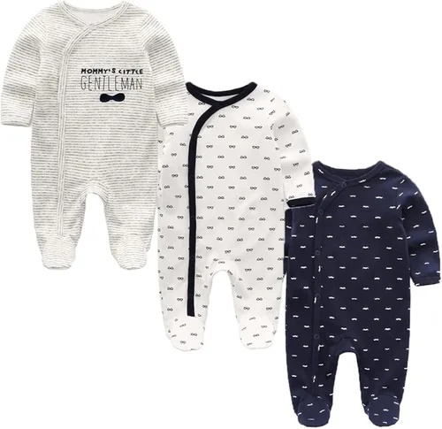 Vista 4 de ZAV Ropa unisex para bebés, paquete de 5 mamelucos de manga corta y 3 mamelucos con pies para bebé