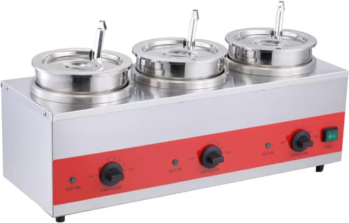 Vista 4 de Dispensador eléctrico de salsa de queso nacho con cucharón y olla de inserción, interruptor de encendido/apagado de capacidad de 3.5 cuartos