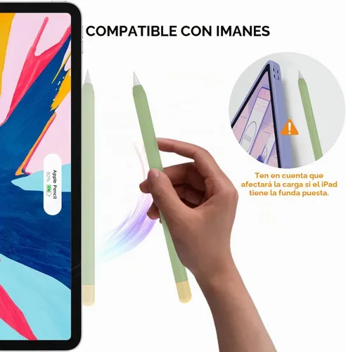 Vista 3 de AHASTYLE Funda Duotone para Apple Pencil de 2ª generación y Apple Pencil Pro (2024) Funda protectora ultra delgada de silicona compatible con carga