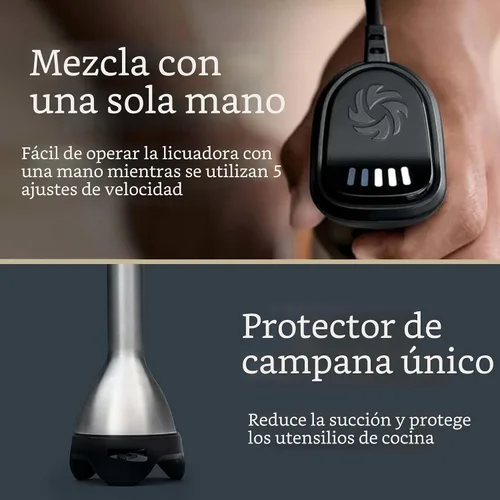 Vista 5 de Vitamix - Licuadora de inmersión de 5 velocidades de 3 piezas con accesorio para batir y estuche de almacenamiento, licuadora manual de grado