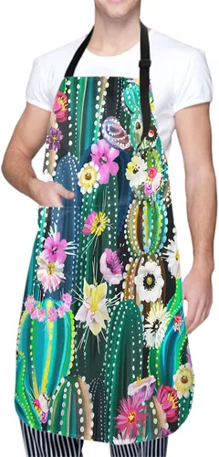 Vista 2 de Delantales para mujeres y hombres, delantal impermeable con 2 bolsillos, para peluquero, chef, cocinar, asar, accesorios de cocina, 28 x 33 pulgadas