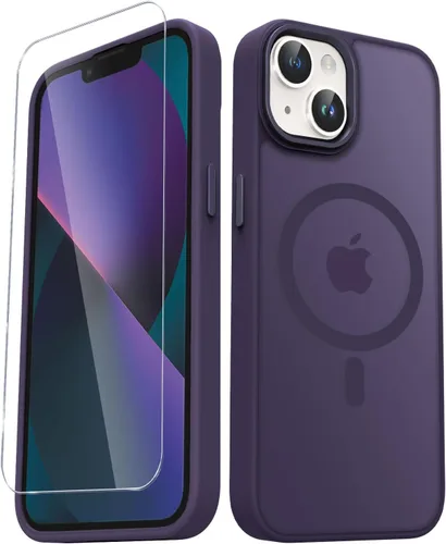 Vista 19 de YENAPOON Funda magnética mate para iPhone 11 con 1 protector de pantalla, compatible con Magsafe, translúcida esmerilada, delgada, a prueba