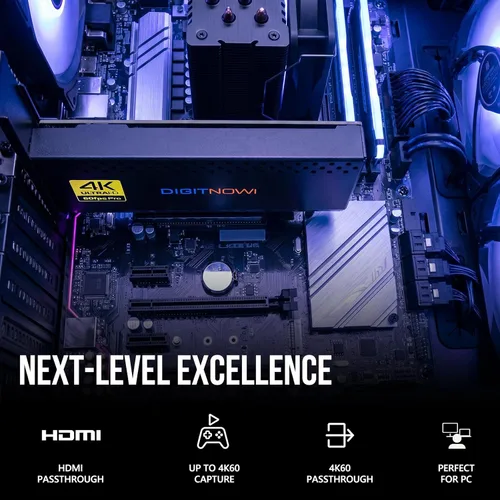Vista 2 de Tarjeta de captura interna 4K, tarjeta de captura PCIe, HDMI, paso 4K60, latencia ultra baja para transmisión y grabación, para PS4, PS5, Xbox