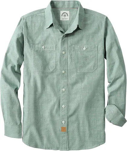 Vista 10 de Dubinik® Chambray - Camisa de trabajo de algodón de manga larga para hombre, con 2 bolsillos, casual, con botones