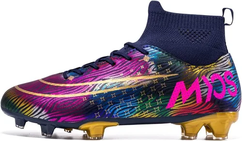 Vista 5 de JIEBUNIAO Botas de fútbol para hombre, tacos profesionales, zapatos de césped para mujer, tenis de entrenamiento de fútbol atlético para niños