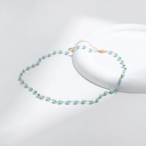 Vista 50 de Gargantilla con cuentas para mujer, chapada en oro de 18 quilates, gargantilla delicada para mujer