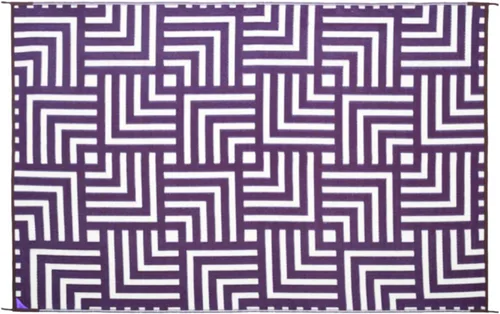 Vista 8 de Stylish Camping 274067 - Tapete reversible de 4 pies por 6 pies, tapete de paja de plástico, tapete grande para exteriores, caravana, patio, patio