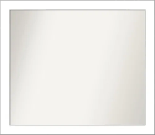 Vista 78 de Amanti Art Espejo de baño blanco para sobre el fregadero, 24 x 26 pulgadas, espejo rectangular blanco y blanco, marco de madera contemporáneo