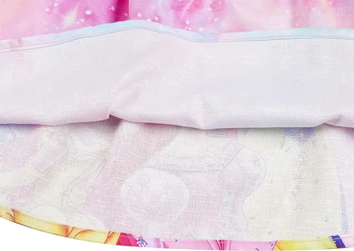 Vista 5 de YY-one Vestido de princesa con cuello cuadrado para niñas, vestido de princesa con mangas con volantes, vestido de princesa para niñas
