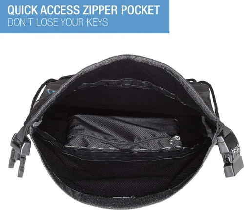 Vista 2 de WaterSeals Mochila unisex con cordón antirrobo, nailon antidesgarros impermeable (protege la cartera para iPhone + objetos de valor), Negro