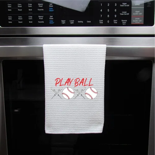 Vista 5 de Sports Kitchen Hand Towel, Cute Baseball Kitchen Towels, Funny Dish Towel, Custom Tea Towels, Base Ball Kitchen Towel, Play Ball