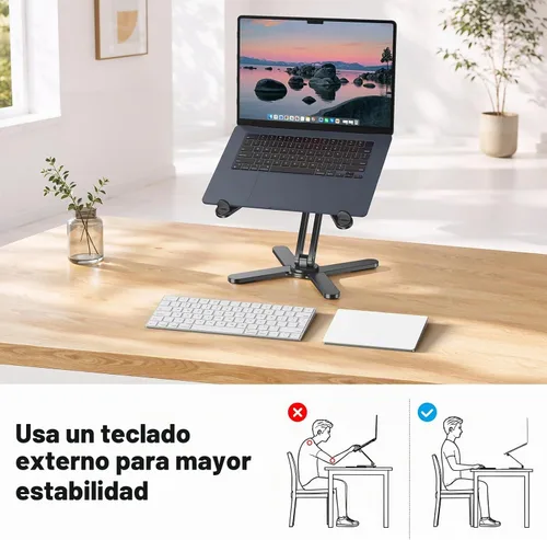 Vista 5 de OMOTON LA10 - Soporte giratorio para portátil de 360°, plegable para Negro