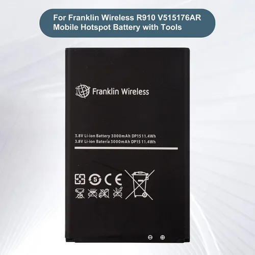 Vista 3 de Batería de repuesto R910 compatible con Franklin Wireless R910 V515176AR Batería de punto de acceso móvil con herramientas