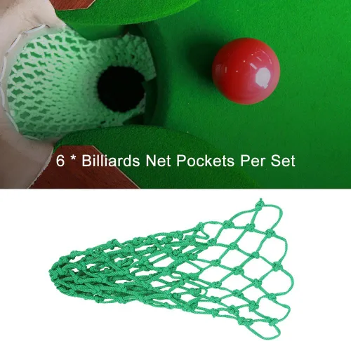 Vista 6 de 6 unids/set billar bolsillos nylon red bolsa de mesa de billar kit de reemplazo accesorios de billar mesa bolsa verde