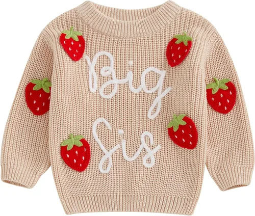 Vista 111 de VISGOGO Suéter a juego para hermanitas grandes y pequeñas, ropa de una sola pieza