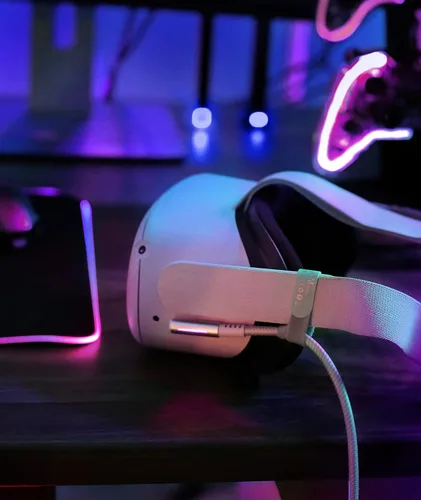 Vista 8 de 6AMGame Cable de enlace de 16 pies compatible con OculusMeta Quest 2 accesorios VR, cable de transferencia de datos de alta velocidad USB 3.0 cable