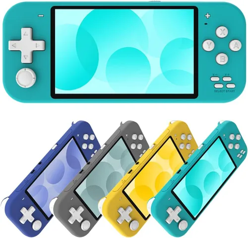 Vista 2 de Mini consola de juegos retro portátil X20, consola de juegos portátil de 4.3 pulgadas con joysticks, 2000 juegos integrados, descarga de juegos Azul