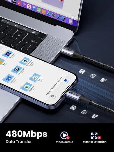 Vista 6 de UGREEN Cable USB C a USB C de 240W, Cable de Carga Rápida USB C para iPhone 17 Pro Max/16, Samsung Galaxy S25/S24, MacBook Pro/Air, iPad
