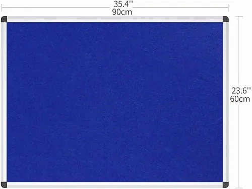 Vista 2 de VIZ-PRO Tablero de anuncios de fieltro azul, 36 X 24 pulgadas, marco de aluminio plateado