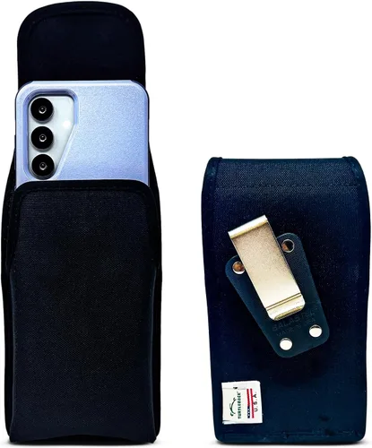 Vista 10 de Turtleback Funda diseñada para Galaxy S24 S23 S22 S21 S20 Funda de cuero negro con clip ejecutivo para cinturón, horizontal fabricada en Estados