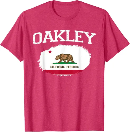 Vista 24 de OAKLEY CA CALIFORNIA Flag Vintage USA Sports Hombre Mujer Camiseta, Negro