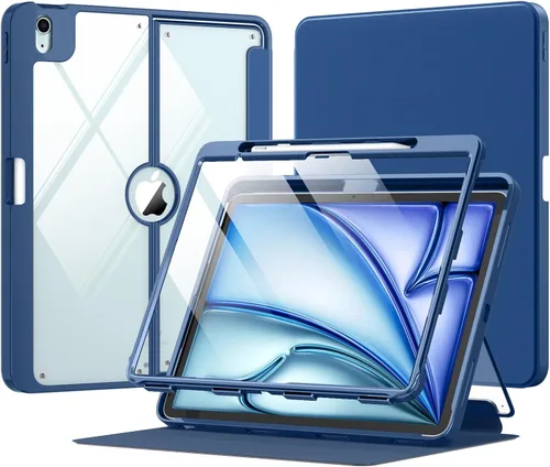 Vista 32 de MoKo Funda para iPad Air de 11 pulgadas 7ª/6ª generación M3/M2 2025/2024, iPad Air 5ª/4ª generación de 10.9 pulgadas 2022/2020 con soporte