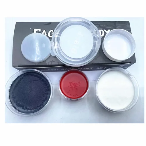 Vista 8 de White Red Face Body Paint Set, and white, B