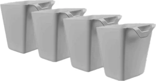 Vista 3 de Rikyo Paquete de 4 portavasos colgantes, cesta de almacenamiento de carrito, accesorios para carrito rodante, 4.75 x 4 pulgadas, contenedores