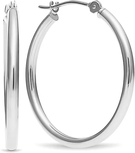 Vista 6 de Aretes de aro de oro de 14 quilates, 1 pulgada de diámetro, Metal