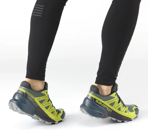 Vista 2 de Salomon Speedcross 5 GTX - Zapatos para correr en montaña para hombre Verde pato/Negro/Onagra