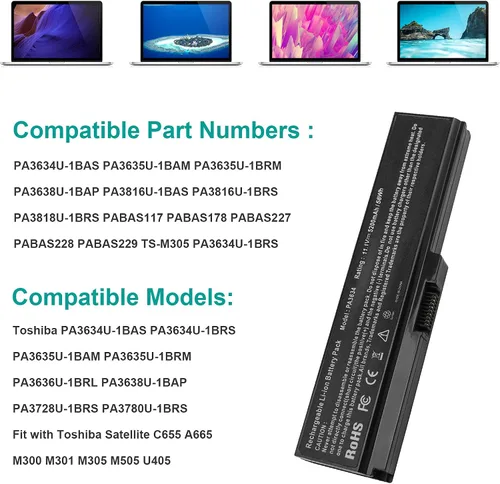 Vista 6 de Fancy Buying PABAS228 - Batería para portátil Toshiba Satellite T100 Serie T110 Satélite T110-00D Satélite T110-107 Satélite T110-10J Satélite