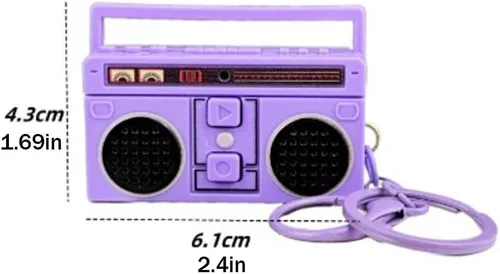Vista 9 de Mini llavero grabador de cinta acrílica de los años 90, llavero de cinta retro para parejas, regalo para parejas, radio y televisión, llave