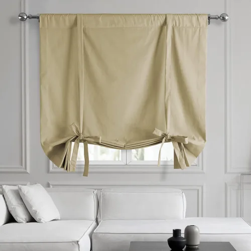 Vista 10 de HPD Half Price Drapes Cortinas enrollables de algodón liso para oscurecer la habitación, cortinas enrollables para sala de estar, cocina, 46 x 63