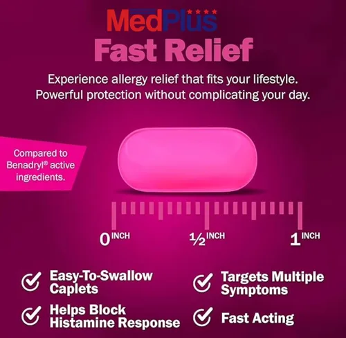 Vista 8 de MedPlus Medicina para aliviar la alergia, difenhidramina HCl 25 mg, 1000 tabletas, antihistamínico, alivio para alergias en interiores y exteriores