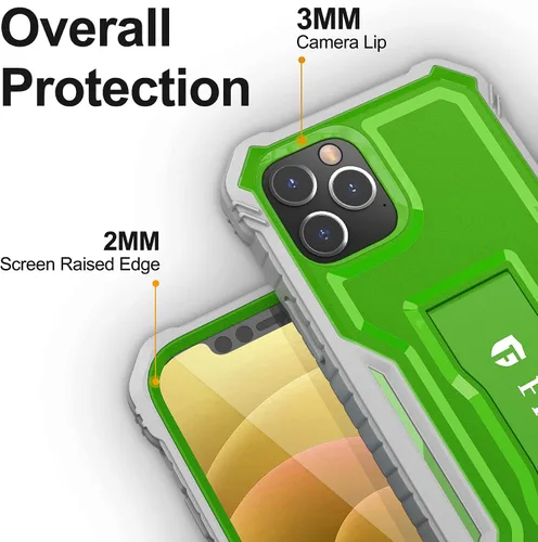 Vista 2 de FITO - Funda protectora de doble capa a prueba de golpes y cuerpo completo con protector de pantalla, soporte integrado