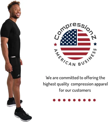 Vista 5 de CompressionZ Men's Compression Shorts with Pockets - Performance Sport Spandex Compression Underwear 8