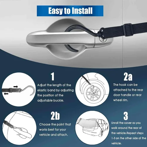 Vista 5 de IC ICLOVER Cubierta Trasera para Parabrisas de SUV, Protección de 4 Capas, Cubreventanas Traseros para Nieve, Protector para Reducir el Raspado
