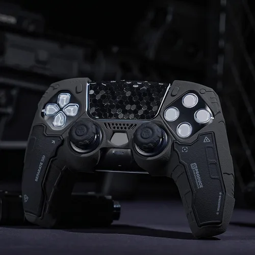 Vista 6 de GeekShare G.S.TAC Tactical PS5 Controller Skin Set, Anti-Slip Silicone Protective Cover Skin Case for PS5 Wireless Controller with 2 Thumb Grip Caps