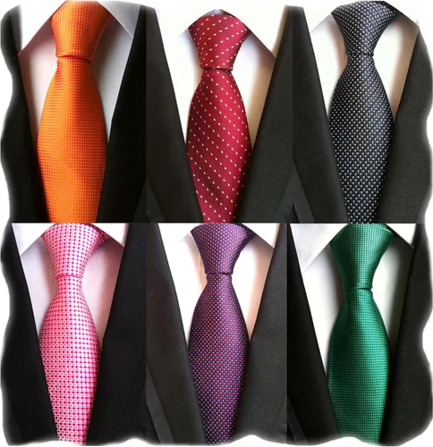 Vista 120 de WeiShang Lote de 6 corbatas clásicas de seda para hombre, corbatas tejidas jacquard